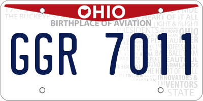 OH license plate GGR7011