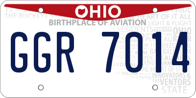 OH license plate GGR7014