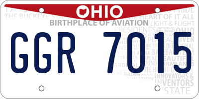 OH license plate GGR7015