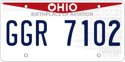 OH license plate GGR7102