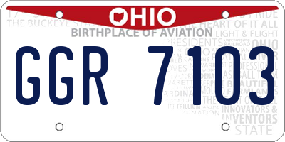 OH license plate GGR7103