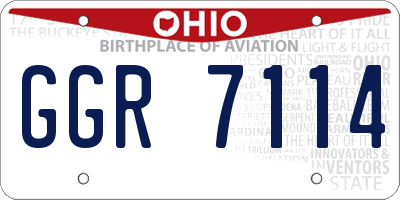 OH license plate GGR7114