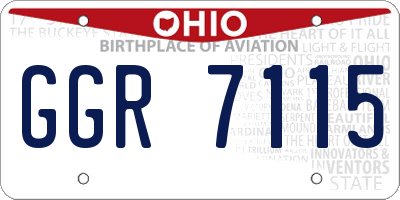 OH license plate GGR7115