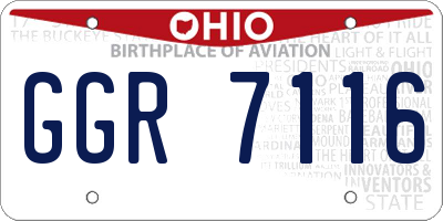 OH license plate GGR7116