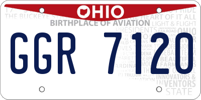 OH license plate GGR7120