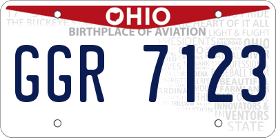 OH license plate GGR7123