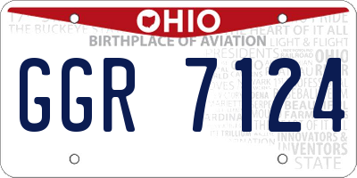 OH license plate GGR7124