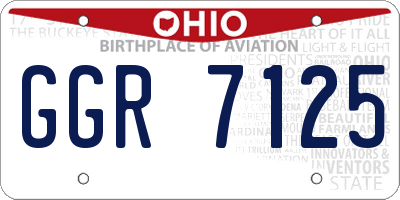 OH license plate GGR7125