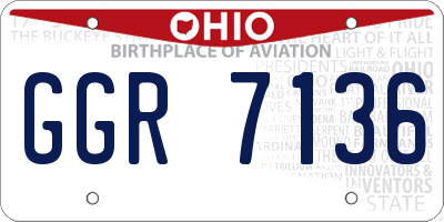 OH license plate GGR7136