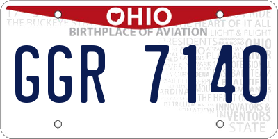 OH license plate GGR7140