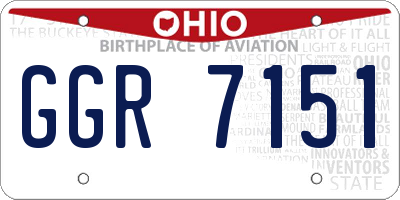 OH license plate GGR7151
