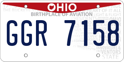 OH license plate GGR7158