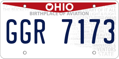 OH license plate GGR7173