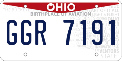 OH license plate GGR7191