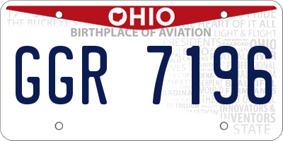 OH license plate GGR7196