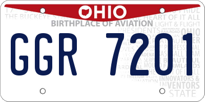 OH license plate GGR7201