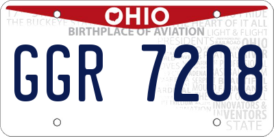 OH license plate GGR7208