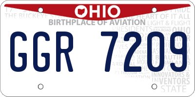OH license plate GGR7209