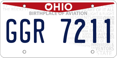 OH license plate GGR7211