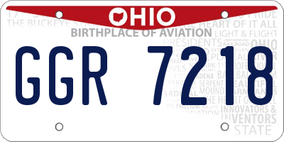OH license plate GGR7218