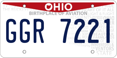 OH license plate GGR7221