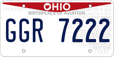 OH license plate GGR7222