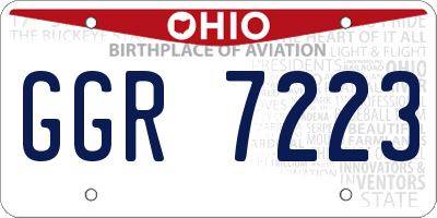 OH license plate GGR7223