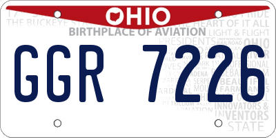OH license plate GGR7226