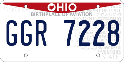 OH license plate GGR7228