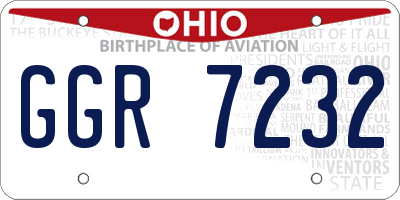 OH license plate GGR7232