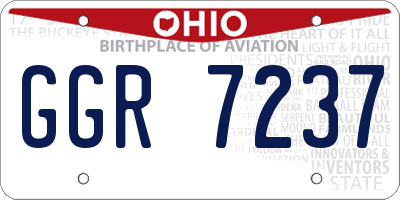OH license plate GGR7237