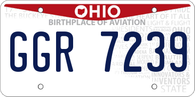 OH license plate GGR7239