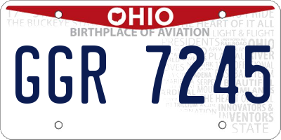 OH license plate GGR7245