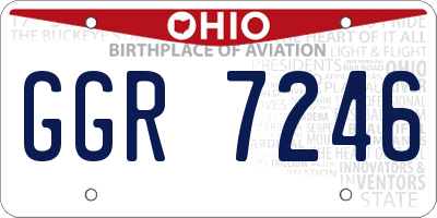 OH license plate GGR7246