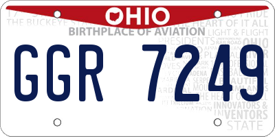 OH license plate GGR7249