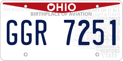 OH license plate GGR7251