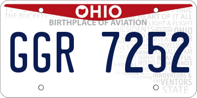 OH license plate GGR7252