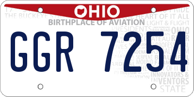 OH license plate GGR7254