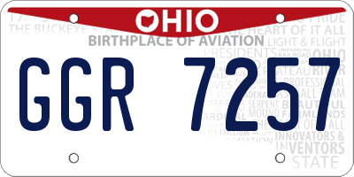 OH license plate GGR7257