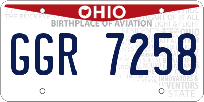 OH license plate GGR7258