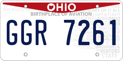 OH license plate GGR7261
