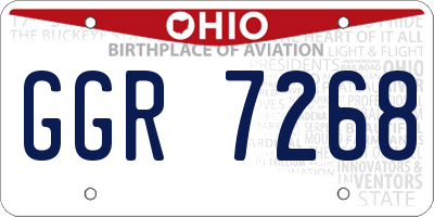OH license plate GGR7268