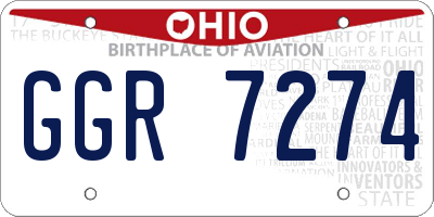 OH license plate GGR7274