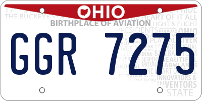OH license plate GGR7275