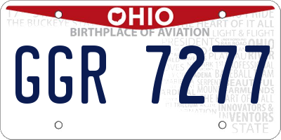 OH license plate GGR7277