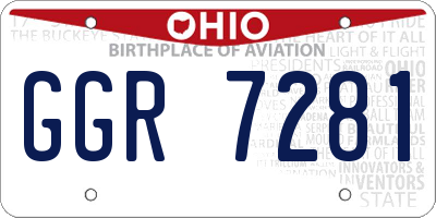 OH license plate GGR7281