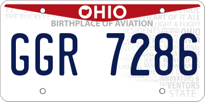 OH license plate GGR7286
