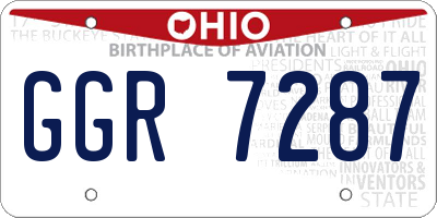 OH license plate GGR7287