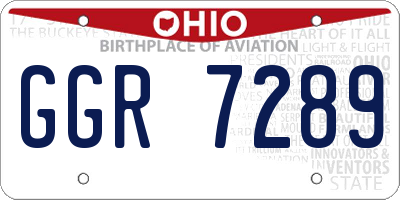 OH license plate GGR7289