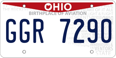OH license plate GGR7290